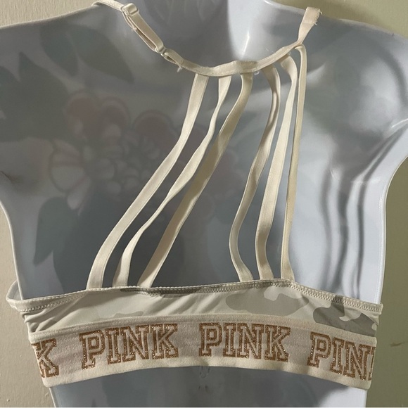 Victoria's Secret PINK White Grey Camouflage Front Clasp Everywhere Push-up Bra - Picture 4 of 6